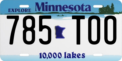 MN license plate 785TOO