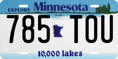 MN license plate 785TOU