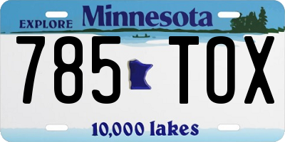 MN license plate 785TOX