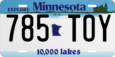 MN license plate 785TOY