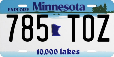 MN license plate 785TOZ