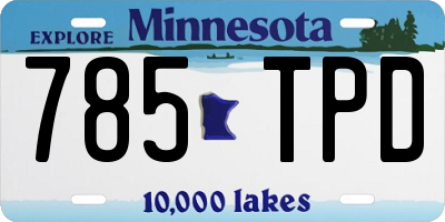 MN license plate 785TPD