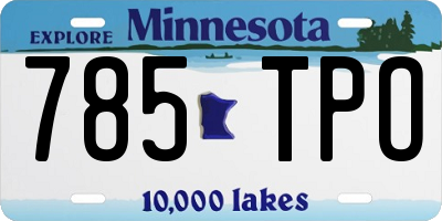 MN license plate 785TPO