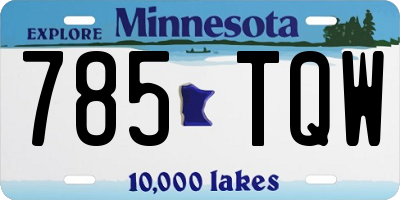 MN license plate 785TQW