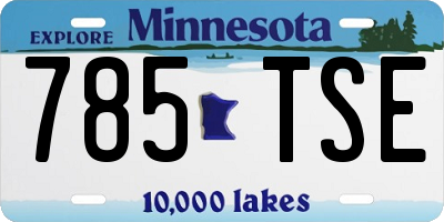 MN license plate 785TSE