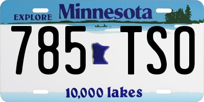 MN license plate 785TSO