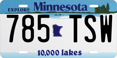 MN license plate 785TSW