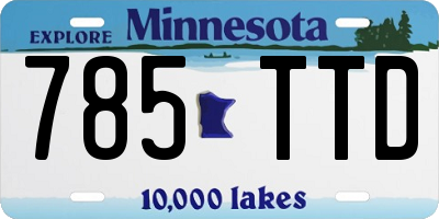 MN license plate 785TTD