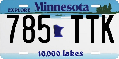 MN license plate 785TTK