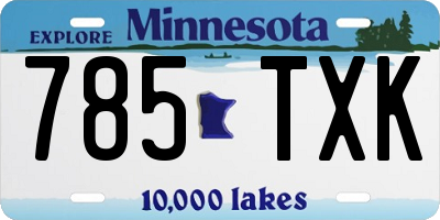 MN license plate 785TXK