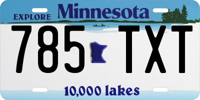 MN license plate 785TXT