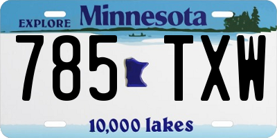 MN license plate 785TXW