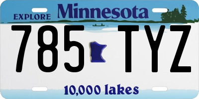 MN license plate 785TYZ