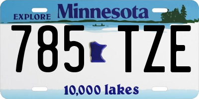 MN license plate 785TZE