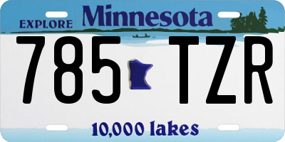 MN license plate 785TZR