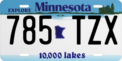 MN license plate 785TZX