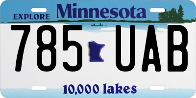 MN license plate 785UAB