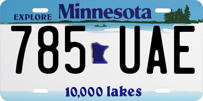 MN license plate 785UAE