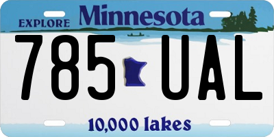 MN license plate 785UAL