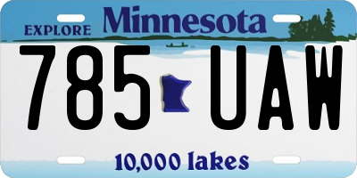 MN license plate 785UAW