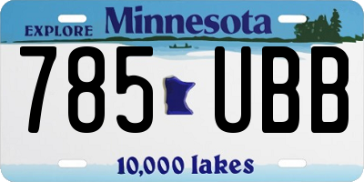 MN license plate 785UBB