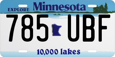 MN license plate 785UBF