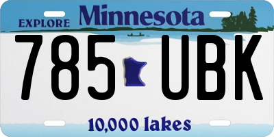 MN license plate 785UBK