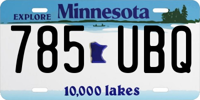 MN license plate 785UBQ