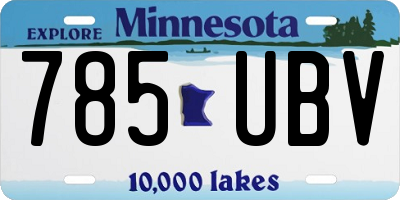 MN license plate 785UBV