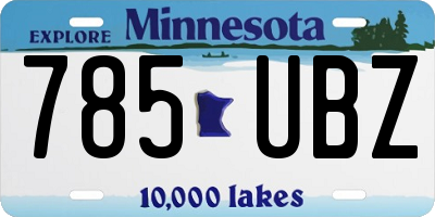 MN license plate 785UBZ