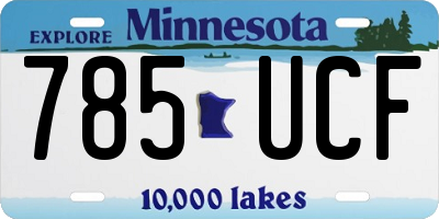 MN license plate 785UCF