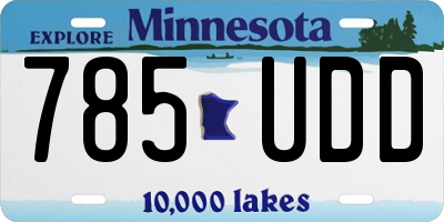 MN license plate 785UDD