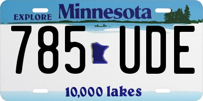 MN license plate 785UDE
