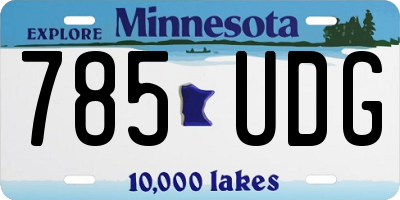 MN license plate 785UDG