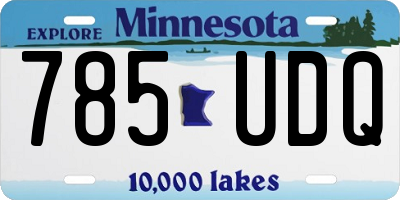 MN license plate 785UDQ