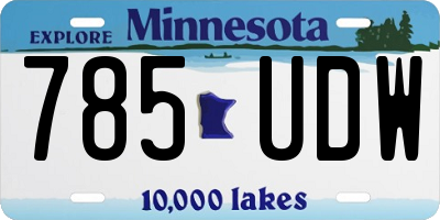 MN license plate 785UDW