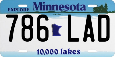 MN license plate 786LAD