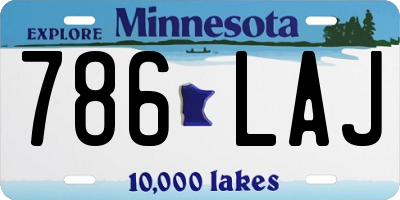 MN license plate 786LAJ