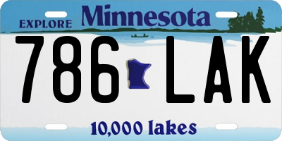 MN license plate 786LAK