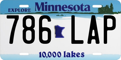 MN license plate 786LAP