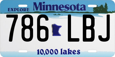 MN license plate 786LBJ