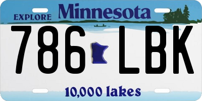 MN license plate 786LBK