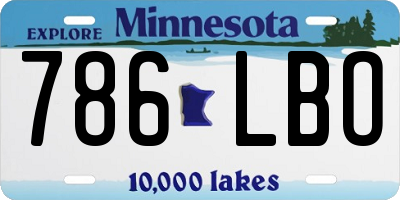 MN license plate 786LBO