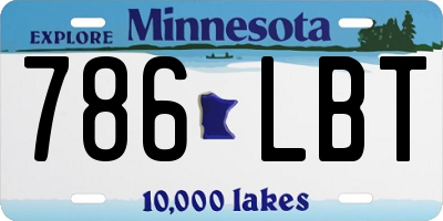MN license plate 786LBT