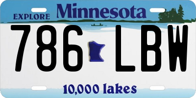 MN license plate 786LBW