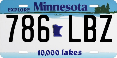 MN license plate 786LBZ