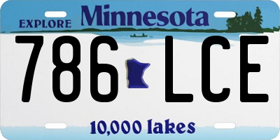 MN license plate 786LCE