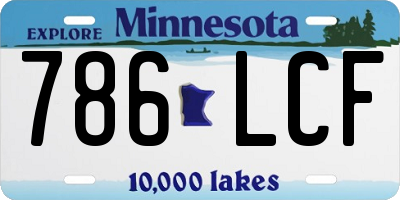 MN license plate 786LCF