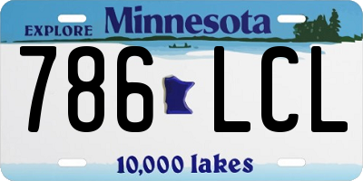 MN license plate 786LCL