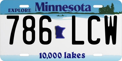 MN license plate 786LCW